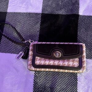 Coach Wool Wristlet in Herringbone
